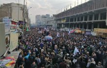 در حال تکمیل|پیکر «حاج قاسم» روی دوش مردم عراق/ طنین شعار «الله، الله اکبر- آمریکا شیطان اکبر» در کاظمین +عکس و فیلم
