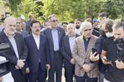 حضور وزیر نیرو در محل انتقال آب ارس به مرند و تبریز